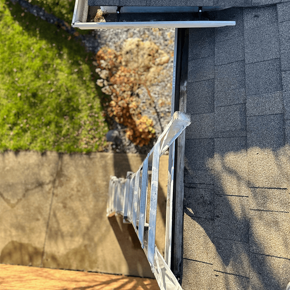 After gutter cleaning - clean and well-maintained gutters